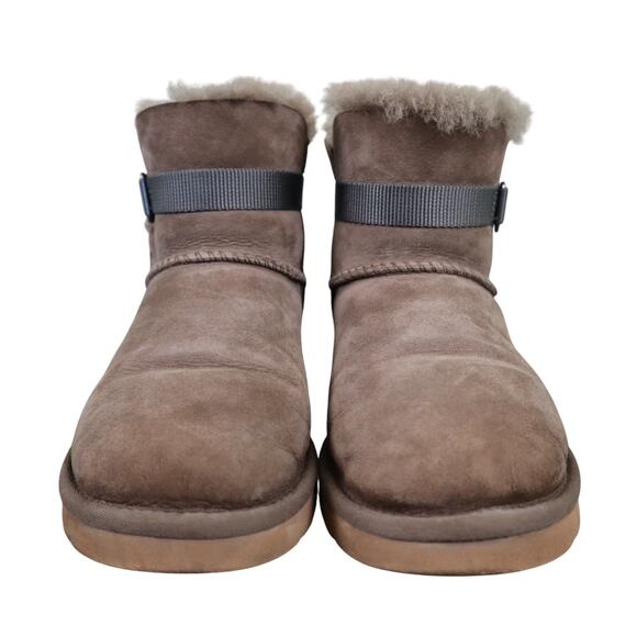 Ugg Womens Classic Mini Aurelyn Primer Boots Size 6 Gray Suede Sherpa Lined - Picture 2 of 10